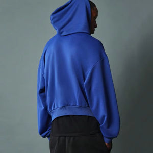 Sudadera con Capucha Corta de Algodón Grueso de Felpa Francesa Unisex Personalizada para Fabricantes de Ropa 2025, Estilo Vintage, Antiarrugas - Product Image 4