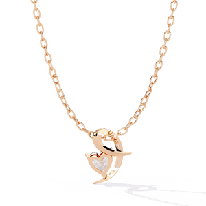 Pendentif coeur minimaliste en diamant cultivé en laboratoire en or 14KT avec design incurvé Collier certifié IGI par le fournisseur de bijoux en diamant - Product Image 6