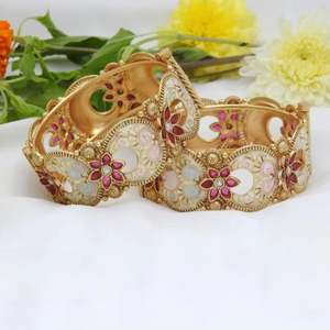INDIAN BRASS JEWELLERY TRADITIONAL and FASHIONABLE ANTIQUE <b>COPPER</b> GOLD PLATED <b>BANGLES</b> - Product Image 1