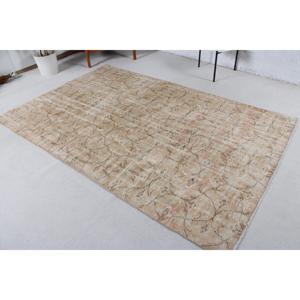 Tapis de 5,2 x 8 pieds, tapis turc vintage, tapis uni brun - Product Image 1