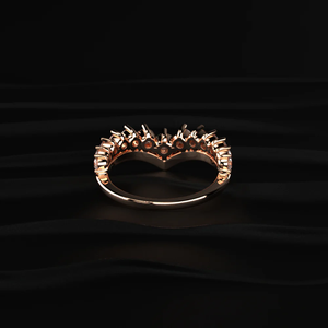 1.00 CTW V Shape Lab Grown Diamond Wedding Band Round Cut SGL Certified <b>14K</b> Solid <b>Gold</b> Chevron Eternity <b>Ring</b> for Women - Product Image 4