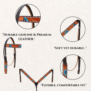 Ensemble de têtière et de cuirasse sculptées à la main en cuir de qualité supérieure au meilleur prix pour l'équipement équestre - Product Image 4