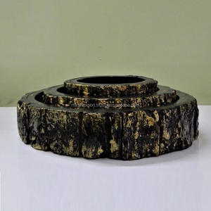 Cuenco redondo de madera hecho a mano de alta calidad para servir, vajilla con estampado de esmalte para artesanías RF, para ensaladas de fiesta y cuencos de arroz de La India - Product Image 2