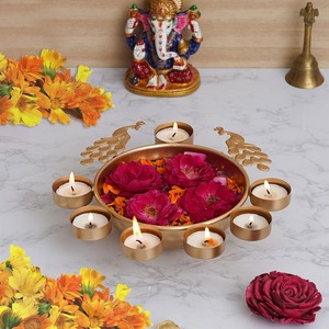 Portavelas de Metal Swastik, soporte Diya, decoración festiva para el hogar, decoración Puja, tradicional hecha a mano, Deepak Diwali, celebración - Product Image 3