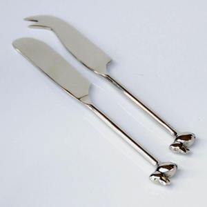 Épandeur de fromage Trancheuse à beurre plaquée argent Nouveau design Poignée unique Vaisselle Trancheuse en acier inoxydable plaqué argent royal - Product Image 2