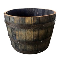 Ventes en gros de jardinières de style baril en bois naturel de haute qualité, design classique et décoratif pour le jardin