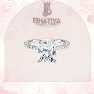 Radiant Cut 1-3 CT Center Stone Lab Grown Diamonds Bague de fiançailles 10K 14K 18K IGI Certified Solitaire Ring - Product Image 5