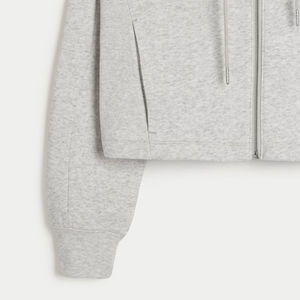 Sudadera con capucha corta para mujer, personalizada con logo, al por mayor, estampada, de manga larga, gruesa, con cremallera, 2026 - Product Image 2