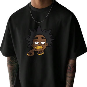 <b>Men's</b> Casual Loose Fit Round Neck Oversized 100% Cotton Breathable Quick Dry High Street T-<b>Shirt</b> for Summer Free Sample - Product Image 1