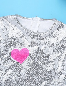 Ropa de baile para niños, traje de actuación en escenario de porristas, Top con falda de lentejuelas, conjunto de ropa de baile de Ballet para niñas - Product Image 4