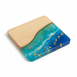 Handmade Wooden Epoxy Resin <b>Drink</b> <b>Coaster</b> Set Custom Design Table Protection <b>Coasters</b> - Product Image 5