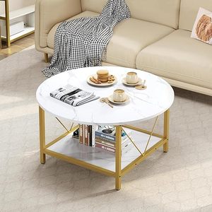 โต๊ะกาแฟอเนกประสงค์ทันสมัยโต๊ะกลางลายหินอ่อนทำจากโลหะสีทองตกแต่งโต๊ะข้างโซฟาโลหะสีทอง - Product Image 1