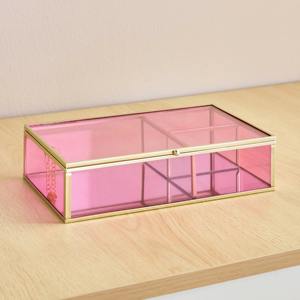 Boîte à bijoux élégante rose transparente moderne, organisateur de rangement idéal pour bagues, colliers, bracelets ou petits accessoires - Product Image 6