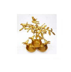 Bol de service de fruits décoratif de haute qualité fabriqué à la main avec finition plaquée or et support en métal en aluminium - Product Image 6