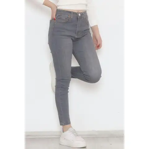 Pantalones Vaqueros Extra Grandes para Mujer, Ajustados, Rotos, Casuales, Ecológicos, 100% Algodón, Ropa de Calle, Moda Moderna - Product Image 4