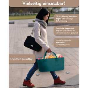 Sac en feutre polyester moderne pour le transport du bois de chauffage et du carburant, panier de rangement grande capacité pour l'organisation du salon - Product Image 4