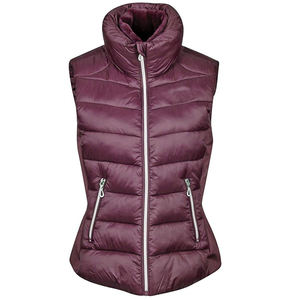Chaqueta cálida de invierno, chaleco acolchado de nailon brillante de Color sólido para mujer, chaleco transpirable de burbujas sin mangas con cremallera gruesa, chaleco hinchado de burbujas - Product Image 5