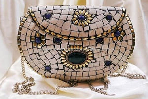 GM IMPEX Indian Handmade Designer <b>Clutch</b> <b>Bags</b> Women Multi-Color Embroidery Evening Purse <b>Pearl</b> Decoration Party Handbags Price - Product Image 3