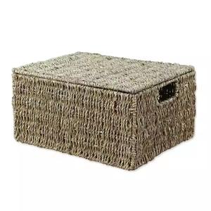 OEM High Quality Eco-Friendly <b>Seagrass</b> <b>Storage</b> <b>Baskets</b> Wholesale Box <b>Basket</b> Design Made in Vietnam - Product Image 3