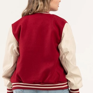 Chaqueta universitaria de cuero de lujo con logotipo personalizado para mujer, Chaqueta estilo Letterman High Street de invierno al por mayor para mujer - Product Image 6