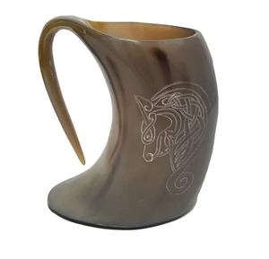 Mug à café en corne de buffle véritable, mug à boire en corne de buffle viking, mug en corne viking, mug à bière médiéval - Product Image 1