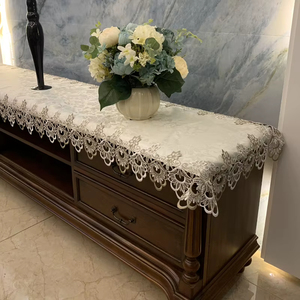 Tovaglietta Decorativa in Pizzo Stile Zen Asiatico <span class=keywords><strong>e</strong></span> Pastorale Francese, Bicolore con Ricamo Floreale, 100% Poliestere Sostenibile - Product Image 6