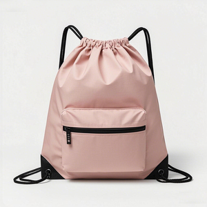 Gran oferta impermeable nueva bolsa de plástico con cordón con cuerda logotipo personalizado mochila de tela de algodón al por mayor - Product Image 5