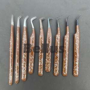 Pince à épiler d'extension de cils en acier inoxydable de haute qualité à 45 et 90 degrés Outils à cils à pointe pointue - Product Image 3