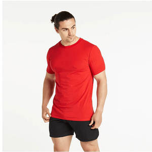 95% coton 5% élasthanne logo privé personnalisé fitness vêtements de sport vêtements unis hommes t-shirt - Product Image 1