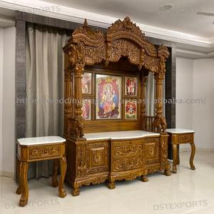 Mandir de Madera Ashtalakshmi Estilo del Sur de la India, Mandir Ashtalakshmi Tallado a Mano de Primera Calidad, Gabinete de Puja Ashtalakshmi de Diseño, Canadá - Product Image 4