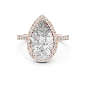 Anillo de Oro de 18k Clásico con Diamante Cultivado en Laboratorio, Corte Pera Redondo, para Mujer, Certificado, Regalo de Aniversario de Bodas - Product Image 3