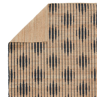 Tapis d'appoint moderne 100% jute tissé à la main, adapté aux animaux de compagnie, bleu marine et marron naturel, motif rayé treillis, plat, pour la prière, parmi les plus vendus