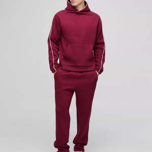 Wholesale Custom Logo 100% Cotton Tracksuits Latest Hot Design Hooded Solid OEM Customized <b>Make</b> <b>Your</b> <b>Own</b> Brand Tracksuit For Men - Product Image 1