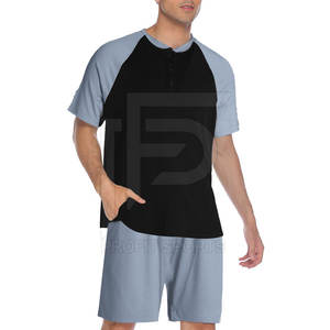 Ensemble de vêtements décontractés personnalisés de haute qualité pour hommes haut à manches courtes et short en couleurs contrastées techniques imprimées d'hiver - Product Image 5