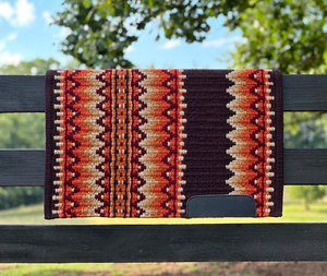 Western Show Horse Saddle Blanket Diseño de Nueva Zelanda Manta de sillín de lana hecha a mano Top Wool Saddle Pad Size - Product Image 1