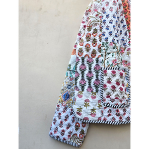 Bohème Kantha Patchwork veste matelassée cousue à la main artisanat indien traditionnel confortable coton remplissage tissé tissage - Product Image 2