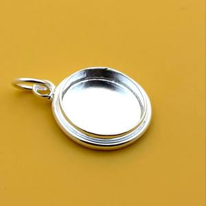 Souvenir 925 argent Sterling lunette vierge pendentif rond 8mm réglage pour Cabochon pierre résine lait maternel bijoux fournitures de bricolage - Product Image 6