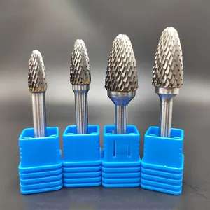 Fabriek Groothandel Sf 6Mm 1/4 Inch Schacht Snijden Bramen Roterende Vijlen Burs Burs Wolfraamcarbide Bramen Voor Die Slijpmachine Boren