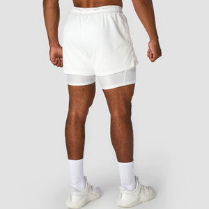 Pantalones cortos 2 en 1 con bolsillo para hombre, con logotipo diseño personalizado, esenciales para entrenamiento, venta al por mayor - Product Image 4