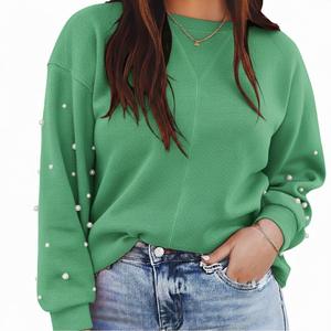 Sudadera Casual para Mujer, Otoño/Invierno, Corte Regular, Poliéster/Algodón, Estampado Sólido, Bordado Frontal, Mangas Antiencogimiento - Product Image 2