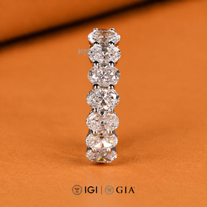 Bague de mariage ovale en diamant de laboratoire de 1,75 carat, bague ovale à sept pierres, bague d'anniversaire, diamants de laboratoire DE/VS, bague ovale - Product Image 2