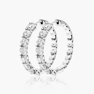 Stylish Trendy 925 Silver Moissanite Claw Setting Hoop Earrings Dazzling Cut Lightweight Comfortable Design Daily Wear <b>Gifts</b> - Product Image 3