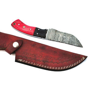 Couteau à dépecer multifonctionnel Burraq fait main en acier Damas de 9 pouces, qualité industrielle, manche en résine, bois, cuir, OEM/ODM - Product Image 6