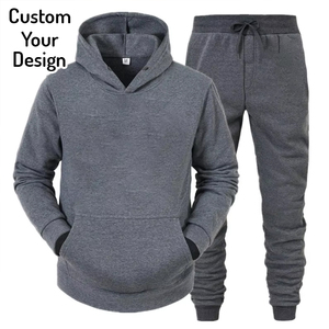 Wholesale OEM Heavyweight <b>Polyester</b> Cotton Tracksuit Jogger Hoody Set Custom Print logo Men Heavy Weight <b>Hoodie</b> Set for Men - Product Image 5