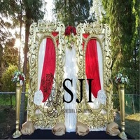 Cadre de toile de fond en bois style C pour scène de mariage, décorations élégantes