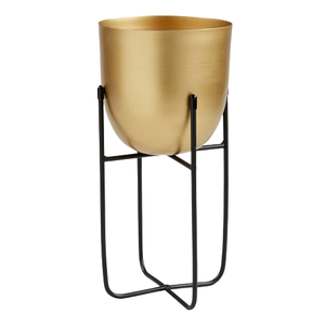 Support décoratif en métal pour fleurs avec jardinière Couleur or Lot de 3 support pour pots de fleurs intérieur/extérieur en métal et support au sol - Product Image 5
