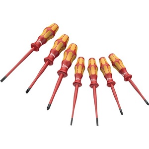 160 ISS/7 7-Piece Extra Slim VDE WERA <b>Screwdriver</b> <b>Set</b> with Slotted PH SL PZD Blades and Handles - Product Image 1