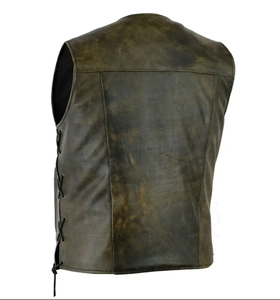 Gilet d'hiver pour hommes avec logo personnalisé en cuir très résistant nouveau style gilet en cuir léger, confortable et chaud à col en V - Product Image 2