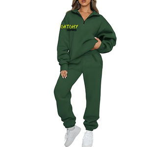 Nouveau automne deux pièces pantalon ensemble pour femmes mode décontracté lettre fermeture éclair hauts Sport pantalon costume femmes survêtement ample - Product Image 4