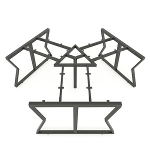 Mesa de Centro Contemporánea para 3 Personas con Patas de Acero, 240x208 cm, MConcept, Requiere Ensamblaje, para Oficina o Dormitorio (HBMC025) - Product Image 4